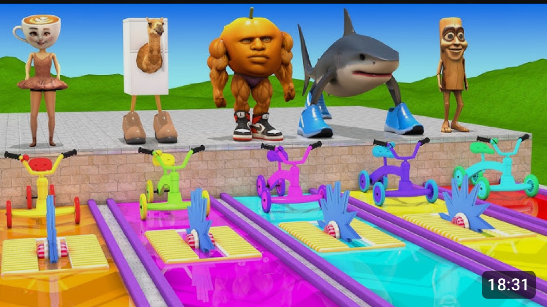 Игра Long Slide Game вместе с балерина капучино, тралалело тралала, тунг тунг сахур, Удиндиндиндун