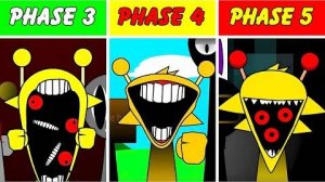 Фаза 3 против фазы 4 против фазы 5, но не более тёмная версия в Incredibox Sprunki