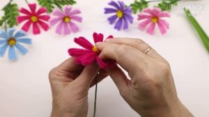 🌸 ЦВЕТЫ КОСМЕИ из синельной проволоки 🌸 Pipe Cleaner Flowers