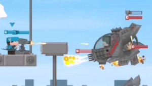 Инженеры и их турели против робота в Clone Armies.