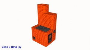 Печь "Малютка-2" из кирпича, с плитой, для дома и дачи, св