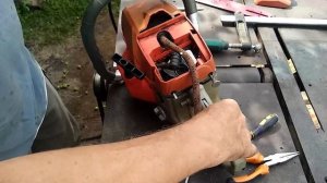 ЗАМЕНА САЛЬНИКА КОЛЕНВАЛА В БЕНЗОПИЛЕ- PATRIOT 5220