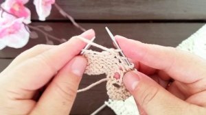 🔝Ажурный узор спицами Виноградная Лоза + схема узора