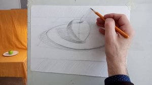 Рисунок 20. Яблоко на тарелке. 3 этап.