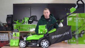 Аккумуляторная газонокосилка 40V Greenworks G40LM35