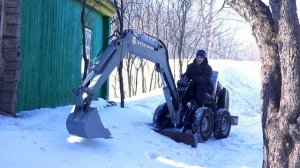 Самодельный мини Экскаватор vs Мёрзлый грунт
