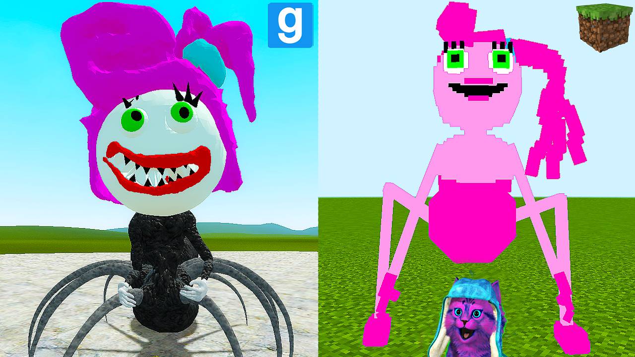 Майнкрафт поротив мама длинные ноги в гаррис мод! huggy wuggy and garry's mod смотреть онлайн