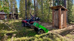 ПОСТАВИЛИ НОВЫЙ ОБЪЕКТ У ЗИМОВЬЯ. СОБИРАЕМ КЕДРОВУЮ ШИШКУ ПО ДОРОГЕ.