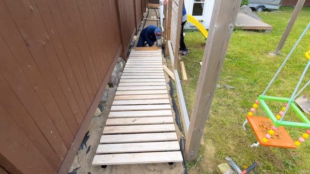 Садовая дорожка из паллетов и ПНД трубы. Ремонт старой