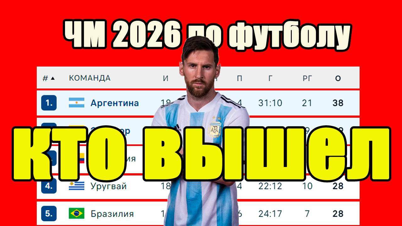 ЧМ 2026 (Ю. Америка). Итоги отбора. Кто вышел на чемпионат мира и в стыки? смотреть онлайн