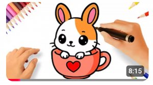 КАК ЛЕГКО НАРИСОВАТЬ ЗАЙЧИКА НА КРУЖКЕ 🐇💟в