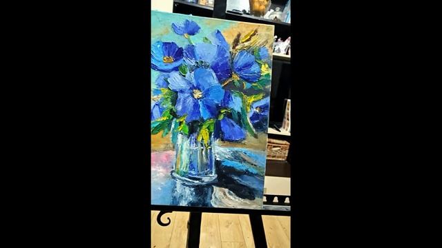 Картина маки синие 