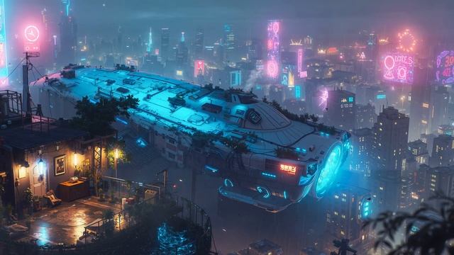 Night City Spaceship： Cyberpunk Ambient for Deep Focus & Study