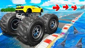 ПРОЕХАЛ ВОДНЫЕ КОЧКИ НА ОГРОМНОМ МОНСТР ТРАК В ГТА 5! ЭКСПЕРИМЕНТЫ В GTA 5!