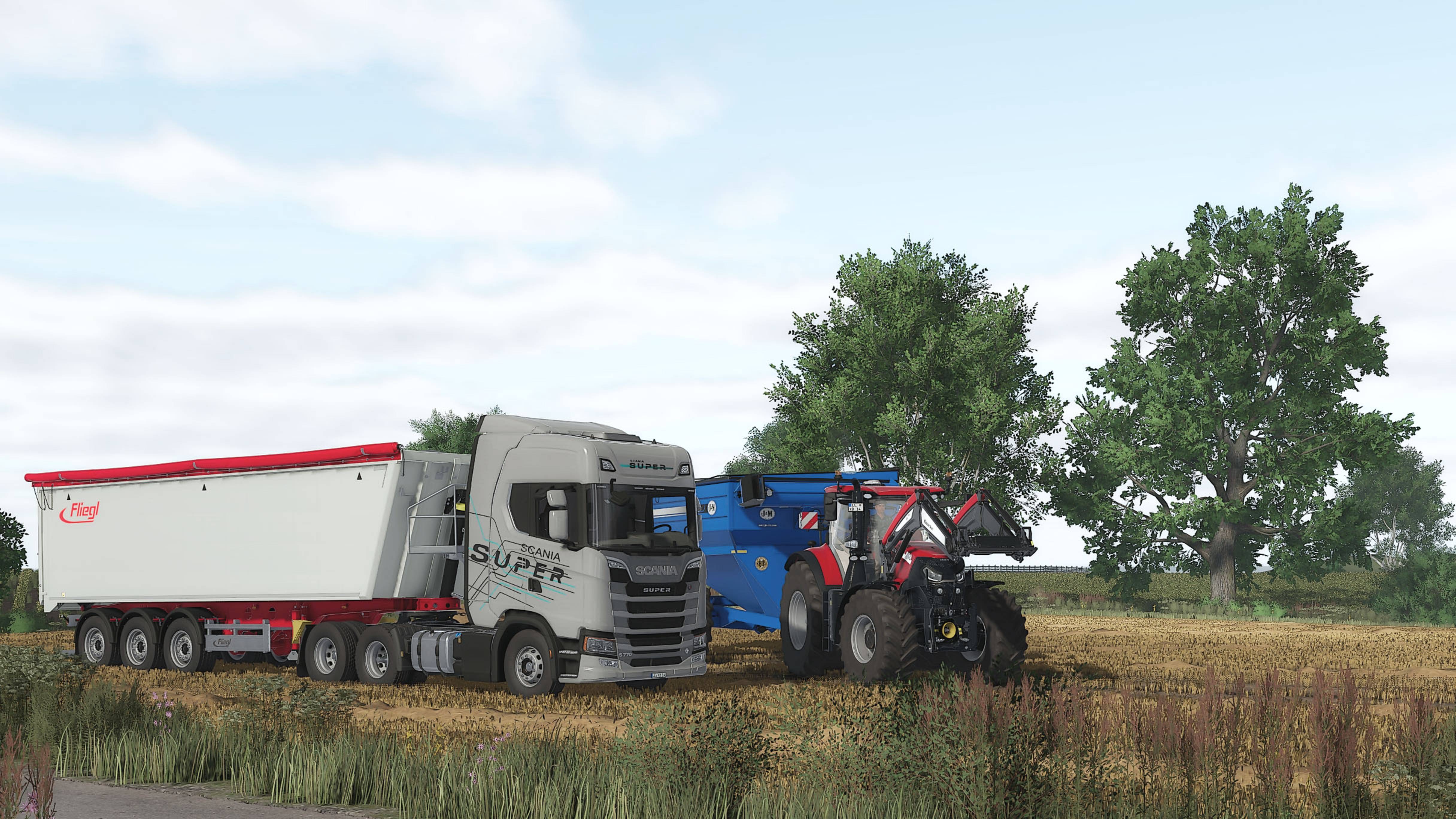Уборка овса New Holland CH7.70, CASE 260, SCANIA S770, FS25 смотреть онлайн