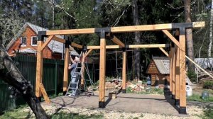 Мы УДИВИЛИСЬ простоте монтажа беседки из бруса НОВЕЙШ