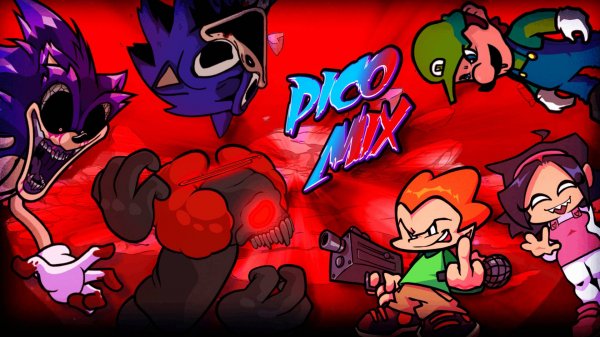 FNF 💥 TRICKY и SONIC.EXE но это Pico Mix!!! + ANGRY LUIGI 💥