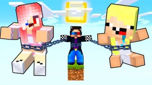 😱НА ОДНОМ БЛОКЕ но МЫ СВЯЗАНЫ в МАЙНКРАФТ! ШЕДИ ЛЕСКА И НУБИК MINECRAFT