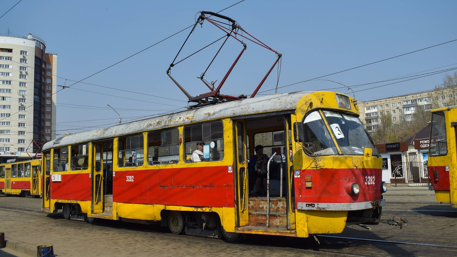 Трамвай Tatra T3SU-3282. Покатушки по Барнаулу.