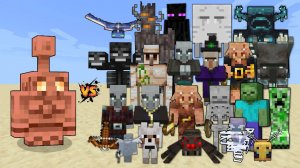 2 МЕДНЫХ ГОЛЕМА ПРОТИВ МОБОВ МАЙНКРАФТ