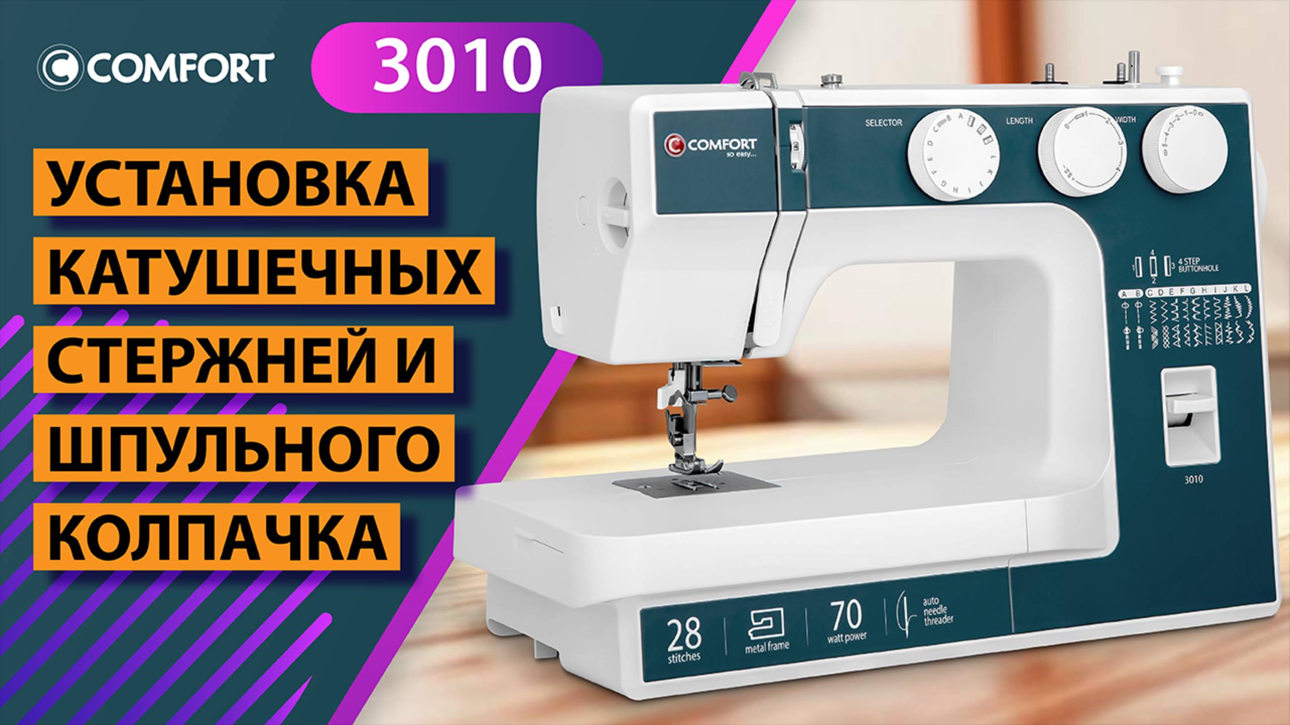 COMFORT 3010 | Установка катушечных стержней и шпульного колпачка