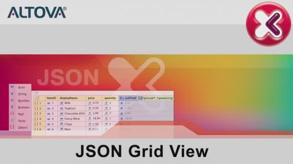 02 JSON Editor: JSON Grid View in XMLSpy