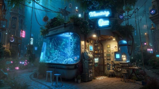Cyberpunk Aquarium Lounge： Futuristic Ambient Music for Relaxation