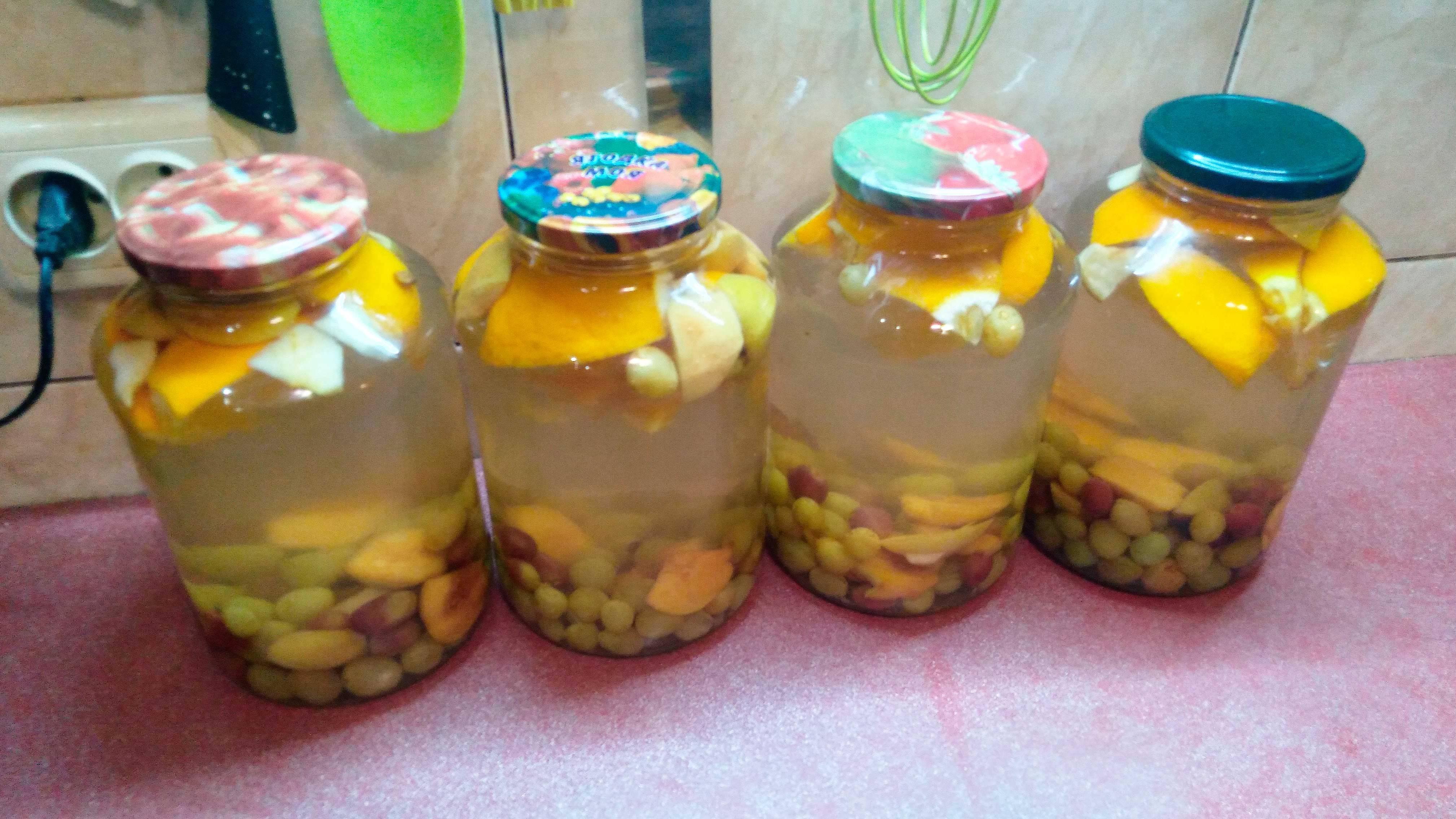 Компот из винограда и яблок с апельсинами смотреть онлайн