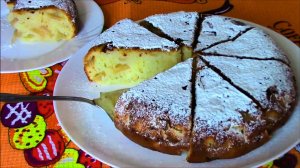 Влажный и очень вкусный манник с яблоками