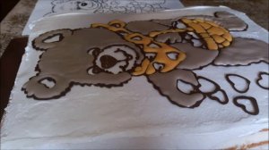 Торт МИШКА Торт-раскраска Украшаем торт кремом,шоколадом и декор гелем