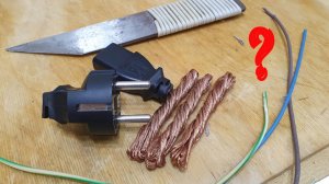 Разбор шнура питания компьютера ✔ быстро снимаем изоляцию и достаем медь