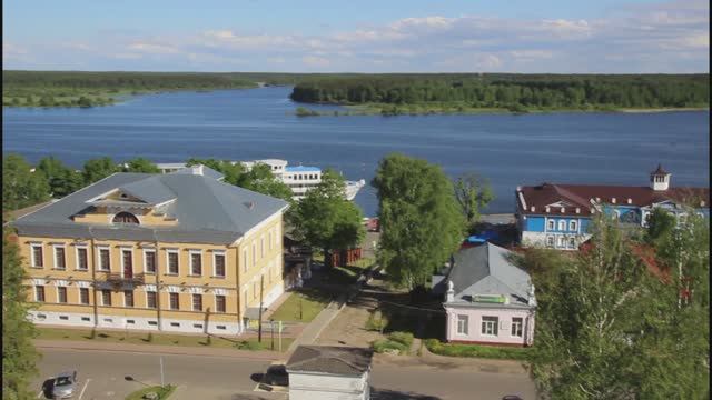 Панорама Мышкина с колокольни Собора Успения Богородицы! смотреть онлайн