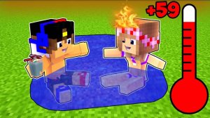 КАК МНЕ ПЕРЕЖИТЬ ПАЛЯЩЕЕ СОЛНЦЕ АНОМАЛЬНАЯ ЖАРА в МАЙНКРАФТ НУБ И ПРО ВИДЕО ТРОЛЛИНГ MINECRAFT