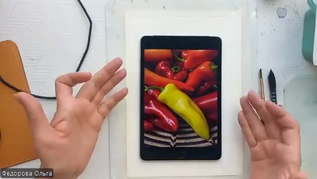 Акварель. Натюрморт с перцем смотреть онлайн