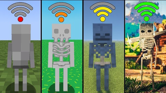 Скелет с разными Wi-Fi в Майнкрафте #minecraft #мем смотреть онлайн