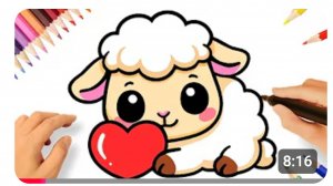 КАК РИСОВАТЬ ОВЕЧКУ В СТИЛЕ КАВАЙИ 🐑❤️