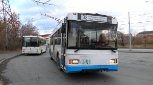 Троллейбус Екатеринбурга Тролза-5275.07 «Оптима» №301 маршрут 33 прибывает на к/ост. Педуниверситет