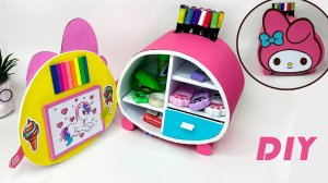 Идеи из картона 📦 Как сделать милый настольный органайзер для хранения канцелярии