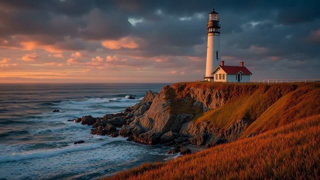 Immersive Deep Chillout ｜ Ocean Waves & Lighthouse Views For Productive Study Sessions-(1080p30)