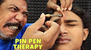 Pin Pen Therapy by Asim Barber ｜ Head Massage & Neck Cracking ｜ Hair Cracking ｜ Body Massage ASMR