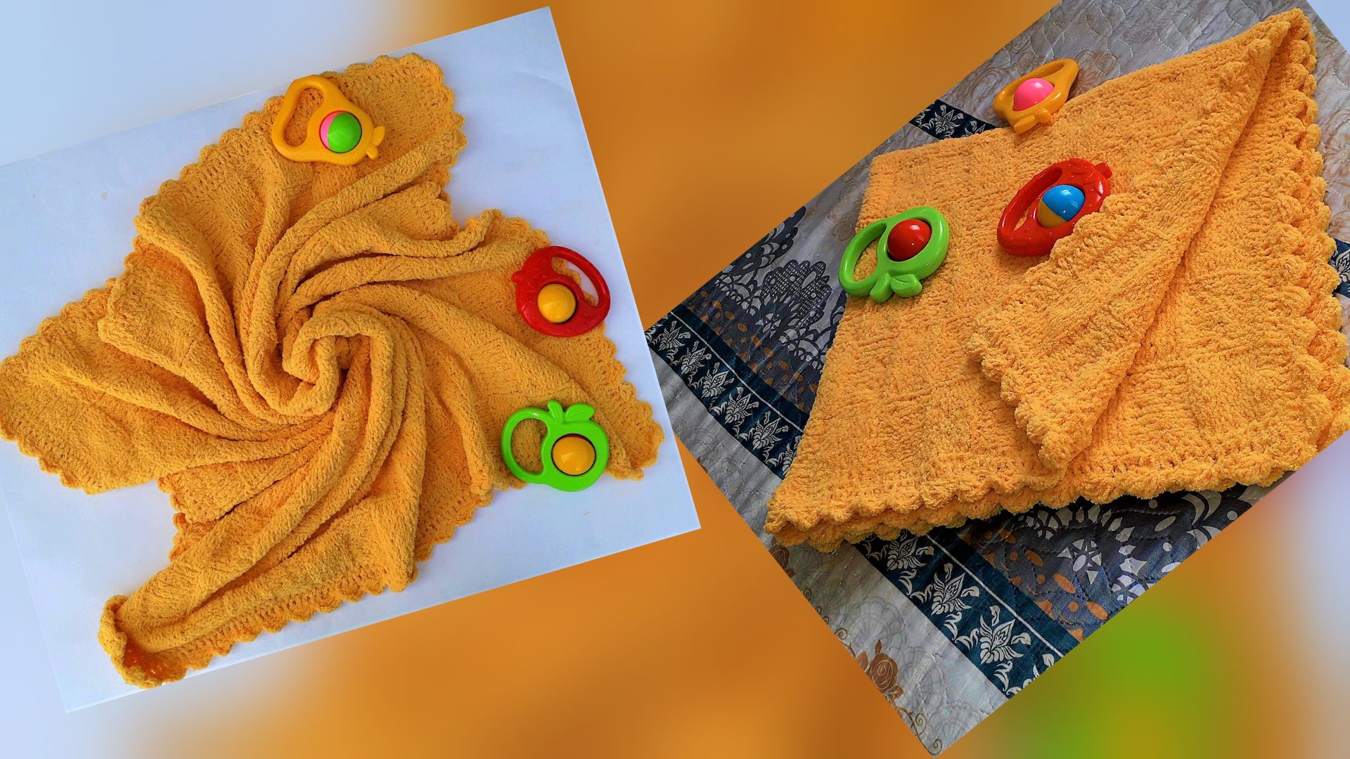 ✨️Плед спицами "Солнечный зайчик "✨️Мастер класс ✨️ смотреть онлайн