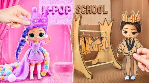 Поделки в кейпоп стиле! 10 картонных и пушистих идей для кукол ЛОЛ ОМГ!