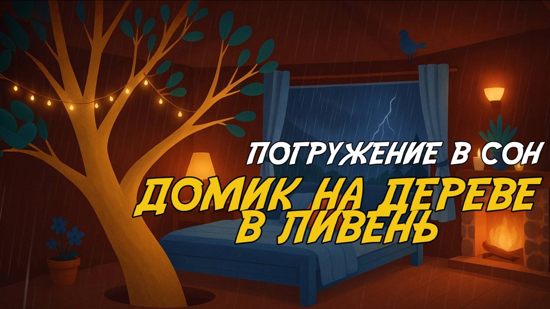 ПОГРУЖЕНИЕ В СОН, ДОМИК НА ДЕРЕВЕ В ЛИВЕНЬ|МУЗЫКА ДЛЯ СНА