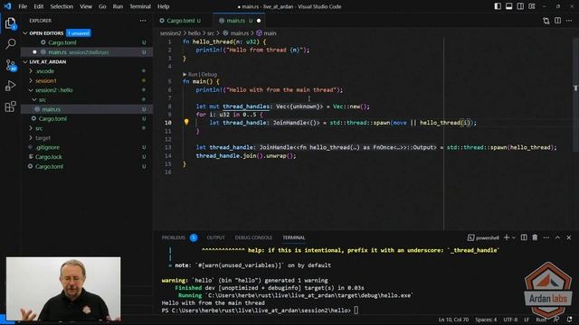 2.3 - Spawning Threads with Parameters and Closures смотреть онлайн