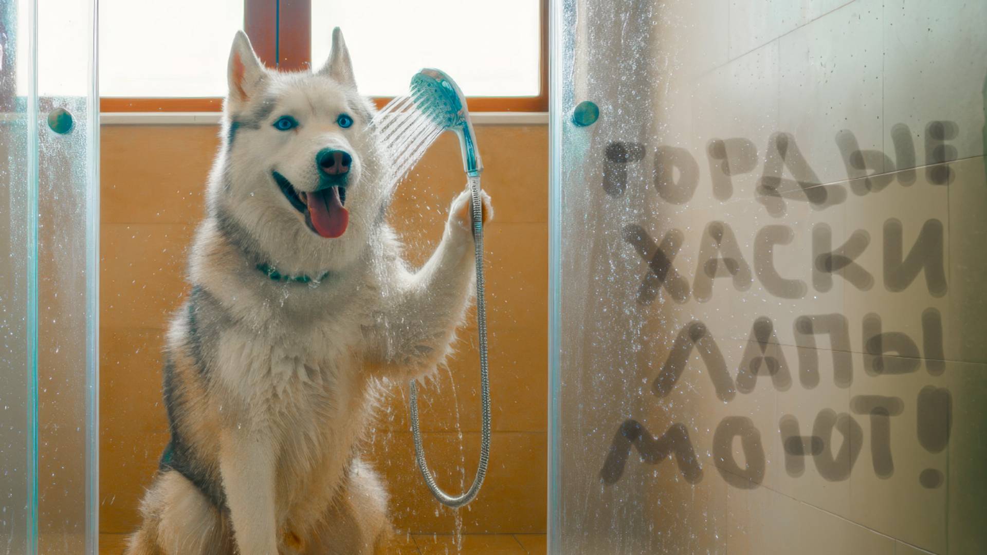 ГОРДЫЕ ХАСКИ ЛАПЫ МОЮТ!! Хаски Бандит Говорящая собака смотреть онлайн
