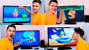 Все Приколы с Телевизором от БроХакера - Патрик, Спанч боб, Сквидвард, Том и Джерри