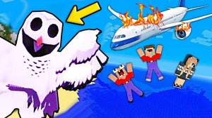 КРУШЕНИЕ САМОЛЕТА НА ОСТРОВ СОВЫ 99 НОЧЕЙ В ЛЕСУ В МАЙНКРАФТ 2 НУБА И ДЕВУШКА ПРО