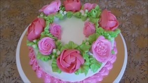 Украшение торта в МАЛАЗИЙСЬКОМ стиле КРЕМОМ Торт с ЦВЕТАМИ