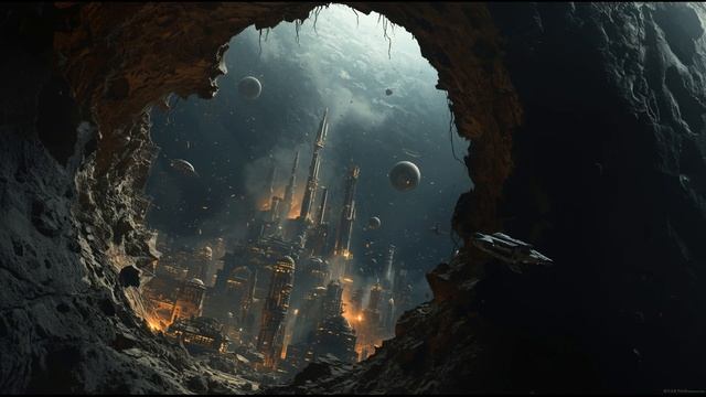 Echoes In The Hollow Moon 🌙🏙️ 2-Hour Cosmic Ambience ｜ Vertical City Soundscape ｜ Cinematic