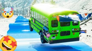 BeamNG Drive|Ледяной хаос на дороге!🚨🚨🚨🚨🔥 Подборка в бимке аварий зимой